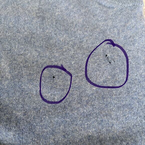 Maus & Hoffman Cashmere Sweater Vest Scotland 44 Grunge Preppy Trashed Blue - Picture 7 of 10